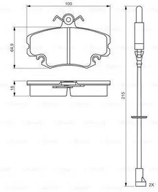 Фото 1/7 Колодки тормозные передние, Premium-2 BOSCH 0 986 495 212