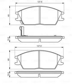 Фото 1/6 0986495221, 0 986 495 221_колодки дисковые передние!\ Hyundai Pony/Accent/Getz 89 , Subaru Justy 1.2  95