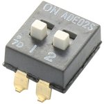 ADE02S04, DIP Switches / SIP Switches SWITCH DIP SPST EXT ACT 2POS SMD