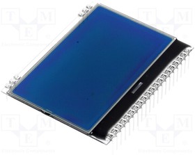 EA DOGM128B-6, Дисплей: LCD, графический, 128x64, STN Negative, голубой, 55х43мм