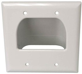 45-0002-WH, WALL PLATE, RECESSED, 2 GANG, WHITE