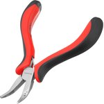 17812, Длинногубцы Mini, 130 мм, никелированные, изогнутые, авторазжим ...