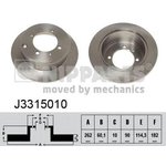 J3315010, Диск тормозной MMC Galant RVR, Lancer 262 х 10 Nipparts