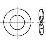 B5/BN798, Шайба, волнистая,пружинная, M5, D=11мм, h=0,5мм, пружинная сталь