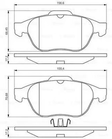 0986495264, Колодки тормозные дисковые Premium 2, передн, RENAULT Grand Scenic II