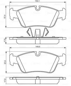 0986495276, Колодки тормозные дисковые Premium 2, передн, BMW 3