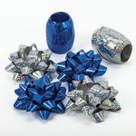 Набор для декора и подарков 4 банта, 2 ленты, голография, цвета синий ...