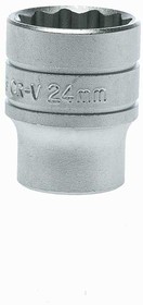 Фото 1/2 M120524-C, 1/2 in Drive 24mm Standard Socket, 12 point, 40 mm Overall Length