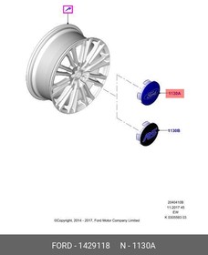 Фото 1/3 1429118, Крышка пластиковая колесного колпака с логотипом все модели