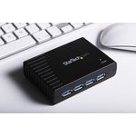 ST4300USB3GB, 4 Port USB 3.0 USB A Hub, AC Adapter - UK Plug Powered, 95 x 68 x 23mm