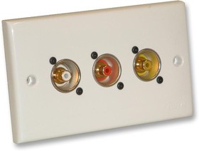 F267ZP, 2-Gang AV Wallplate with 3x Phono NF2D-0 Female Connectors