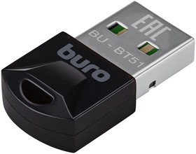 Фото 1/2 Адаптер USB Buro BU-BT51 BT5.1+EDR class 1.5 20м черный