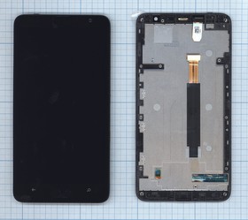 Дисплей (экран) в сборе с тачскрином для Nokia Lumia 1320 черный с рамкой