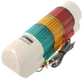 Фото 1/2 QWTDL-WS-3-24-RAG, Сигнализатор: сигнальная колонна, LED, красный/янтарный/зеленый