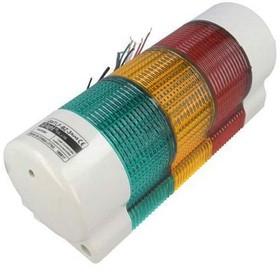 Фото 1/2 QWTLF-BZ-3-24-RAG, Сигнализатор: сигнальная колонна, LED, красный/янтарный/зеленый