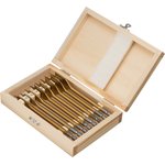 70441, Набор сверл перовых по дереву, 10-12-14-16-18-20-22-25 мм, 8 шт., дерев. кейс