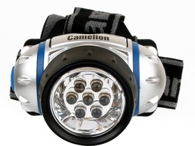 Фото 1/10 Camelion LED5310-7F3 (фонарь налобн, металлик, 7LED, 3 реж, 3XR03 в компл, пласт, блист)