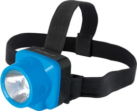Фото 1/10 Ultraflash LED5375 (фонарь налобн. аккум. 220В, голубой, 1 Ватт LED, 2 реж, пласт, бокс)