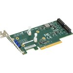 Плата расширения Supermicro AOC-SLG3-2M2 Low Profile PCIe Riser Card supports 2 ...