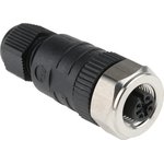Circular Connector, 4 Contacts, Cable Mount, M12 Connector, Socket, Female ...