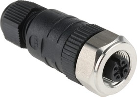 Фото 1/4 18321 RKCN 4/7, Circular Connector, 4 Contacts, Cable Mount, M12 Connector, Socket, Female, IP67, RKCN Series