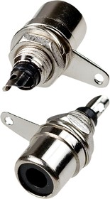1-290 BK (RS-104) Р, гнездо RCA металл на корпус черный