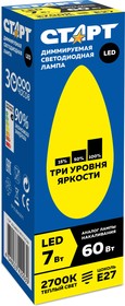 Фото 1/6 LED-Candle-E27- 7W27-DimStep, Лампа светодиодная диммируемая 7Вт,220В