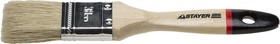Фото 1/2 0102-038, STAYER UNIVERSAL - EURO, 38 мм, 1.5, светлая натуральная щетина, деревянная ручка, все виды ЛКМ, плоская кисть (0102-038)