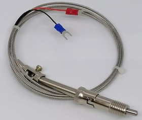 Фото 1/2 TD-S(K) 4.8 х 30мм х 3м (втулка М12) датчик температуры с кабелем, исполнение S, спай CA (K), рабочая часть: диаметр 4,8мм, длина 30мм, втул