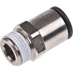 3175 12 17, LF3000 Series Straight Threaded Adaptor, R 3/8 Male to Push In 12 ...