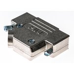 D45ZK25-K, MHD45ZK Series Zinc Angled D Sub Backshell, 25 Way, Strain Relief