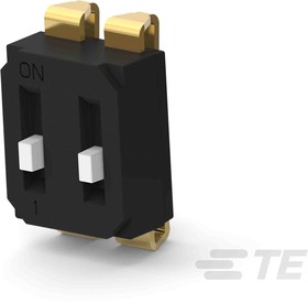 Фото 1/3 EDS02SNNNTU04Q, 2 Way Surface Mount DIP Switch SPST, Raised Actuator