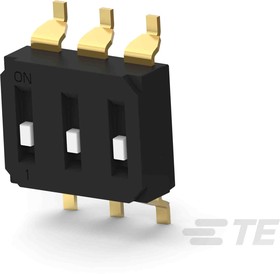 Фото 1/3 EDS03SGRSTU04Q, 3 Way Surface Mount DIP Switch SPST, Recessed Actuator