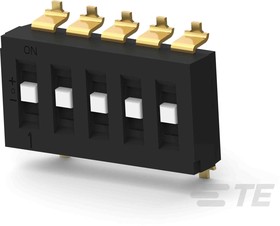 Фото 1/3 TDS05SGRSTR04, 5 Way Surface Mount DIP Switch SPTT, Recessed Actuator