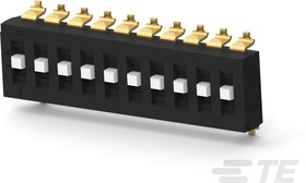 Фото 1/2 TDS10SGNNTR04, 10 Way Surface Mount DIP Switch SPTT, Raised Actuator