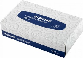 Косметические салфетки 100 шт. 2-х слойные, 20х20 см, в картонном боксе белые 126909