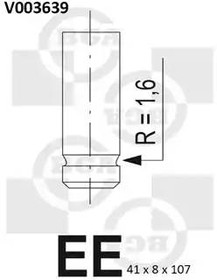 V003639, КЛАПАН 41x8x106.9 IN FRD/KIA/MAZ/SUZ 2.0-2.2D (RF/R2) 86-