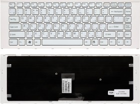 550102L13-203-G | 148792471 | V081678F, Клавиатура для ноутбука Sony VPC-EA WHITE (Without frame) белая