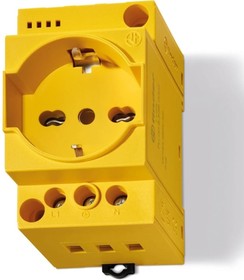 Фото 1/2 Розетка для электрических шкафов Schuko + Bipasso 10/16А IP20 опции LED желт. FINDER 7U0082300012