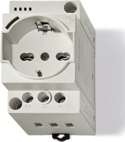 Розетка для электрических шкафов тип Schuko + Bipasso 10/16 A, категория защиты IP 20, LED, цвет серый, 7U.00.8.230.0010 7U0082300010