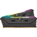 CMH32GX4M2E3200C16, Модуль памяти CORSAIR 32GB 3200МГц DDR4 CL16 DIMM (Kit of 2x16GB) XMP 2.0, Vengeance RGB Pro SL Black