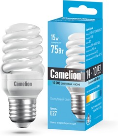 Camelion LH15-FS-T2-M/842/E27 (энергосбер.лампа 15Вт 220В, холодный свет 4200К)