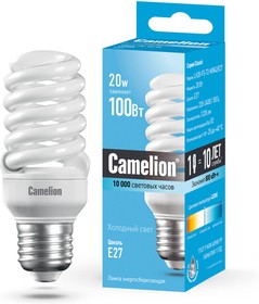 Camelion LH20-FS-T2-M/842/E27 (энергосбер.лампа 20Вт 220В, холодный свет 4200К)