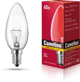 MIC Camelion 60/B/CL/E14 (Эл.лампа накал.с прозрачной колбой, свеча)