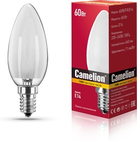 MIC Camelion 60/B/FR/E14 (Эл.лампа накал.с матовой колбой, свеча)