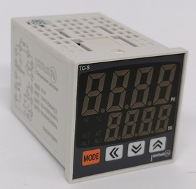 TC-S-C-1 (85~265VAC) терморегулятор 48*48 мм, 0,5%, вход универсальный (K, J, Pt100, Cu50), выход управляющий R+SSR (по выбору), 1 аварийный