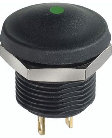 IXP3S02GRXCD, Illuminated Pushbutton Switch Momentary Function 1NO 28 VDC LED Green Dot