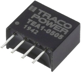 Фото 1/3 TEA 1-0505, Isolated DC/DC Converters - Through Hole 1W 4.5-5.5Vin 5Vout 200mA unreg SIP-4