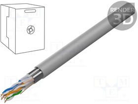 FPC-6004-SO, Провод; F/UTP; 6; однопров; Cu; 4x2x24AWG; ПВХ; серый; 305м