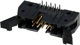 Фото 1/4 5499913-1, AMP-Latch-10 вилка на плату угл.2.54мм с защелкой